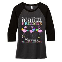 Were More Than Just Pickleball Friends Funny Flamingo Sport Women's Tri-Blend 3/4-Sleeve Raglan Shirt