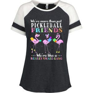 Were More Than Just Pickleball Friends Funny Flamingo Sport Enza Ladies Jersey Colorblock Tee