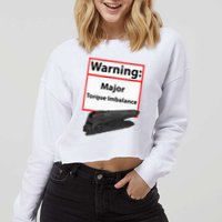 Warning Major Torque Imbalance Cropped Pullover Crew