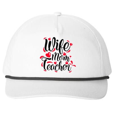 Wife Mom Teacher Mother's Day Gift Snapback Five-Panel Rope Hat