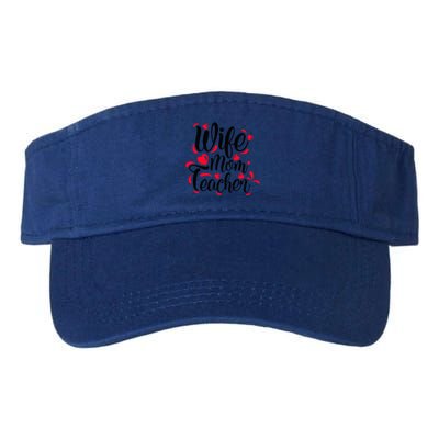 Wife Mom Teacher Mother's Day Gift Valucap Bio-Washed Visor