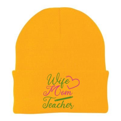 WIFE MOM TEACHER Mother's Day Gift Knit Cap Winter Beanie