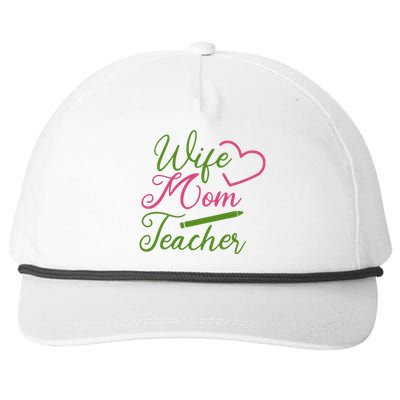 WIFE MOM TEACHER Mother's Day Gift Snapback Five-Panel Rope Hat