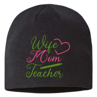 WIFE MOM TEACHER Mother's Day Gift Sustainable Beanie