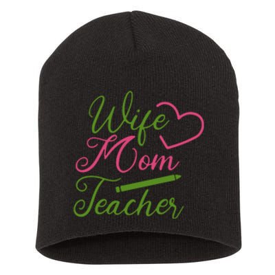 WIFE MOM TEACHER Mother's Day Gift Short Acrylic Beanie