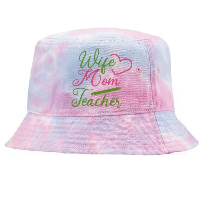 WIFE MOM TEACHER Mother's Day Gift Tie-Dyed Bucket Hat