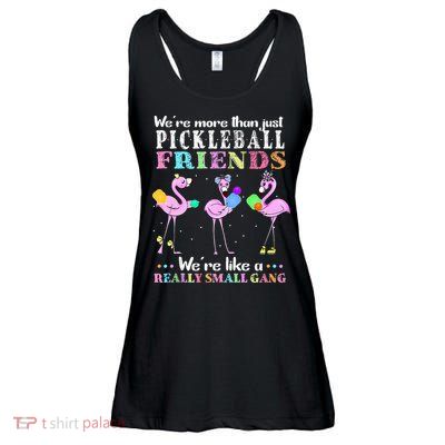 WeRe More Than Just Pickleball Friends Flamingo Ladies Essential Flowy Tank