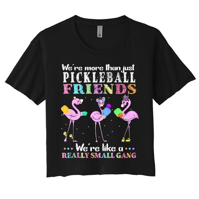WeRe More Than Just Pickleball Friends Flamingo Crop Top