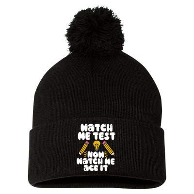 Watch Me Test Now Watch Me Ace It Test Day Pom Pom 12in Knit Beanie