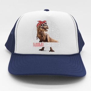 Womens Mimisaurus T Rex Dinosaur Funny Mimi Saurus Family Matching Trucker Hat