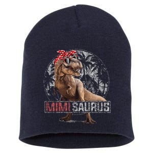 Womens Mimisaurus T Rex Dinosaur Funny Mimi Saurus Family Matching Short Acrylic Beanie