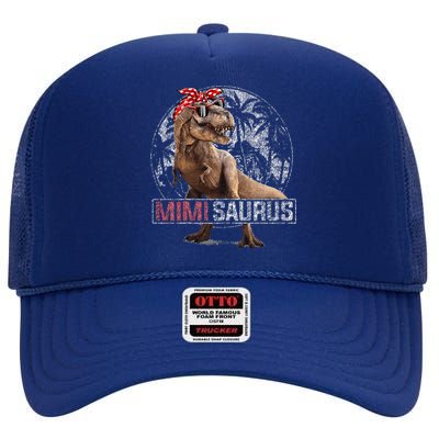 Womens Mimisaurus T Rex Dinosaur Funny Mimi Saurus Family Matching High Crown Mesh Back Trucker Hat