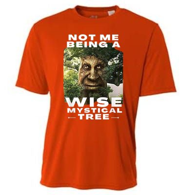 Wise Mystical Tree Face Old Mythical Oak Tree Funny Meme Cooling Performance Crew T-Shirt