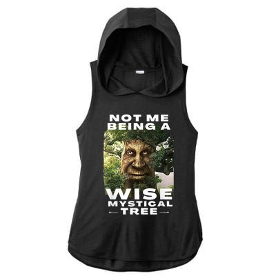 Wise Mystical Tree Face Old Mythical Oak Tree Funny Meme Ladies PosiCharge Tri-Blend Wicking Draft Hoodie Tank