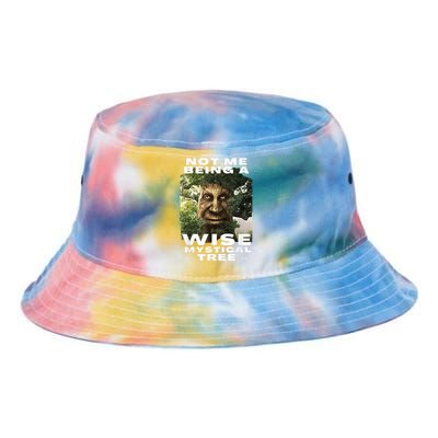 Wise Mystical Tree Face Old Mythical Oak Tree Funny Meme Tie Dye Newport Bucket Hat