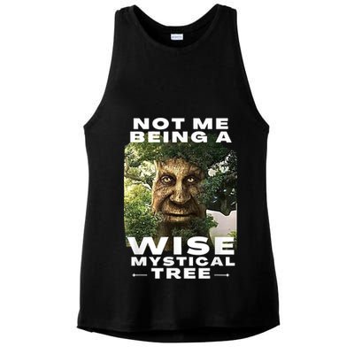 Wise Mystical Tree Face Old Mythical Oak Tree Funny Meme Ladies PosiCharge Tri-Blend Wicking Tank