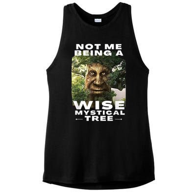 Wise Mystical Tree Face Old Mythical Oak Tree Funny Meme Ladies PosiCharge Tri-Blend Wicking Tank