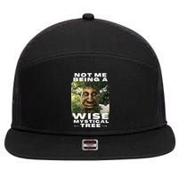 Wise Mystical Tree Face Old Mythical Oak Tree Funny Meme 7 Panel Mesh Trucker Snapback Hat