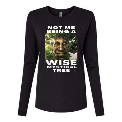 Wise Mystical Tree Face Old Mythical Oak Tree Funny Meme Womens Cotton Relaxed Long Sleeve T-Shirt