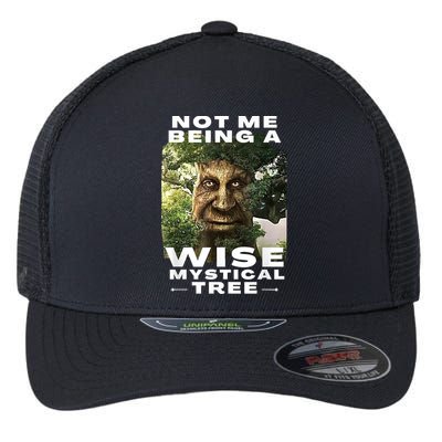 Wise Mystical Tree Face Old Mythical Oak Tree Funny Meme Flexfit Unipanel Trucker Cap