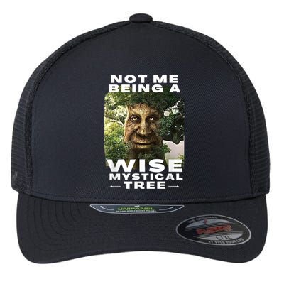 Wise Mystical Tree Face Old Mythical Oak Tree Funny Meme Flexfit Unipanel Trucker Cap