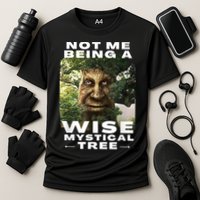 Wise Mystical Tree Face Old Mythical Oak Tree Funny Meme Performance Shirt