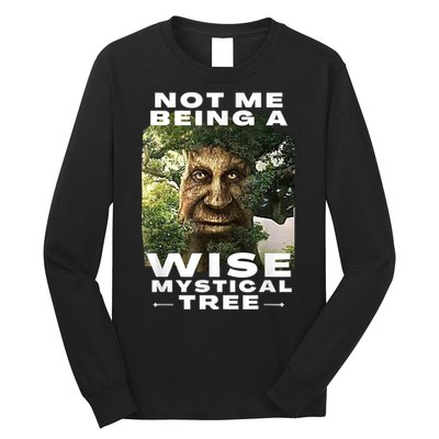 Wise Mystical Tree Face Old Mythical Oak Tree Funny Meme Long Sleeve Shirt