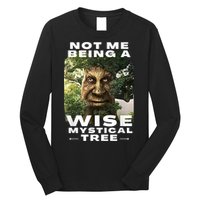 Wise Mystical Tree Face Old Mythical Oak Tree Funny Meme Long Sleeve Shirt