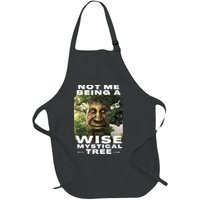 Wise Mystical Tree Face Old Mythical Oak Tree Funny Meme Full-Length Apron With Pockets