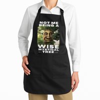 Wise Mystical Tree Face Old Mythical Oak Tree Funny Meme Apron