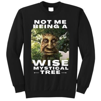 Wise Mystical Tree Face Old Mythical Oak Tree Funny Meme Sweatshirt