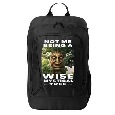 Wise Mystical Tree Face Old Mythical Oak Tree Funny Meme City Backpack