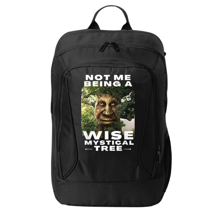 Wise Mystical Tree Face Old Mythical Oak Tree Funny Meme City Backpack