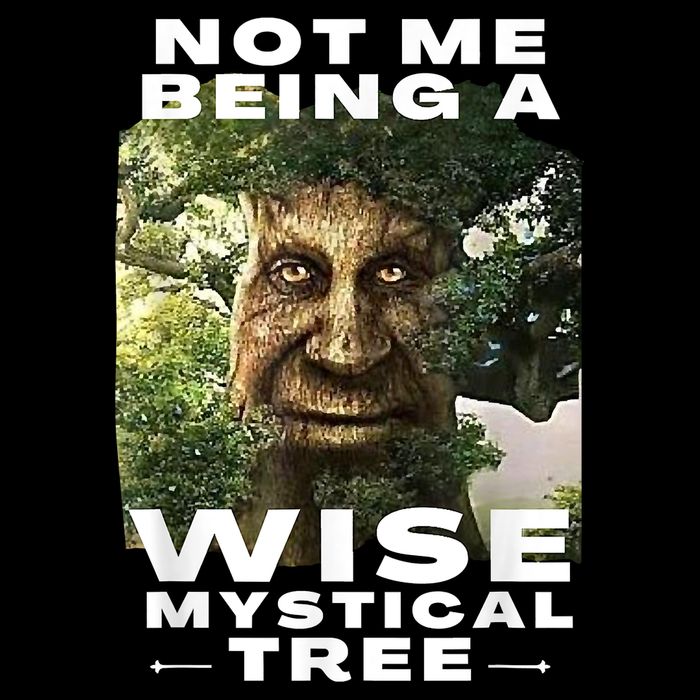 Wise Mystical Tree Face Old Mythical Oak Tree Funny Meme Impact Tech Backpack