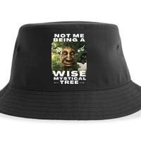 Wise Mystical Tree Face Old Mythical Oak Tree Funny Meme Sustainable Bucket Hat