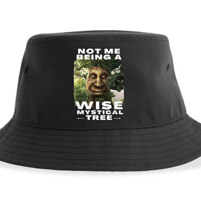Wise Mystical Tree Face Old Mythical Oak Tree Funny Meme Sustainable Bucket Hat