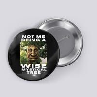 Wise Mystical Tree Face Old Mythical Oak Tree Funny Meme Button