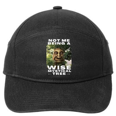 Wise Mystical Tree Face Old Mythical Oak Tree Funny Meme 7-Panel Snapback Hat