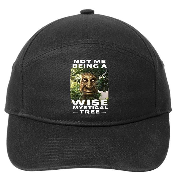 Wise Mystical Tree Face Old Mythical Oak Tree Funny Meme 7-Panel Snapback Hat