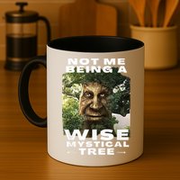 Wise Mystical Tree Face Old Mythical Oak Tree Funny Meme Mug