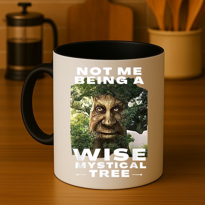 Wise Mystical Tree Face Old Mythical Oak Tree Funny Meme Mug