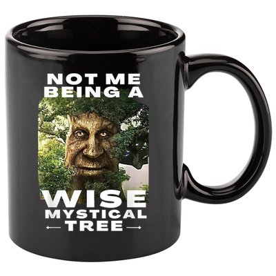 Wise Mystical Tree Face Old Mythical Oak Tree Funny Meme 11oz C Handle Ceramic Mug