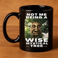 Wise Mystical Tree Face Old Mythical Oak Tree Funny Meme 11oz C Handle Ceramic Mug