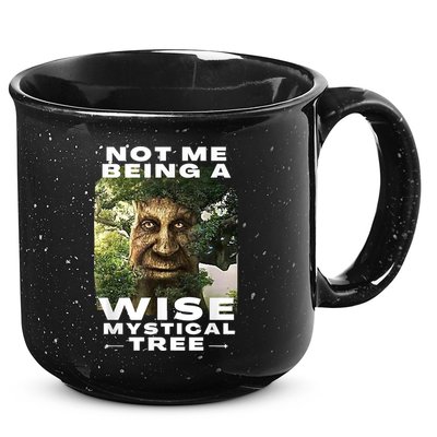 Wise Mystical Tree Face Old Mythical Oak Tree Funny Meme 15oz Campfire Ceramic Mug
