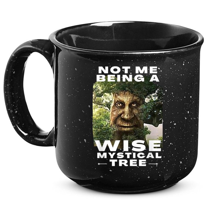 Wise Mystical Tree Face Old Mythical Oak Tree Funny Meme 15oz Campfire Ceramic Mug