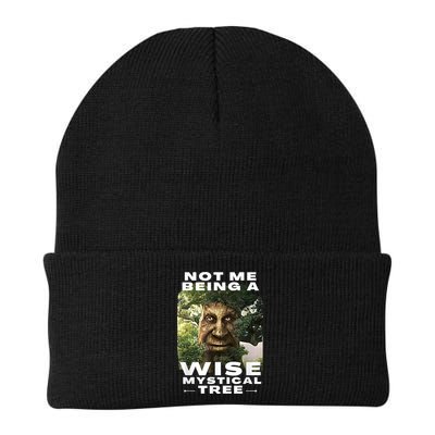 Wise Mystical Tree Face Old Mythical Oak Tree Funny Meme Beanie
