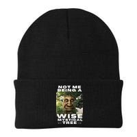 Wise Mystical Tree Face Old Mythical Oak Tree Funny Meme Beanie