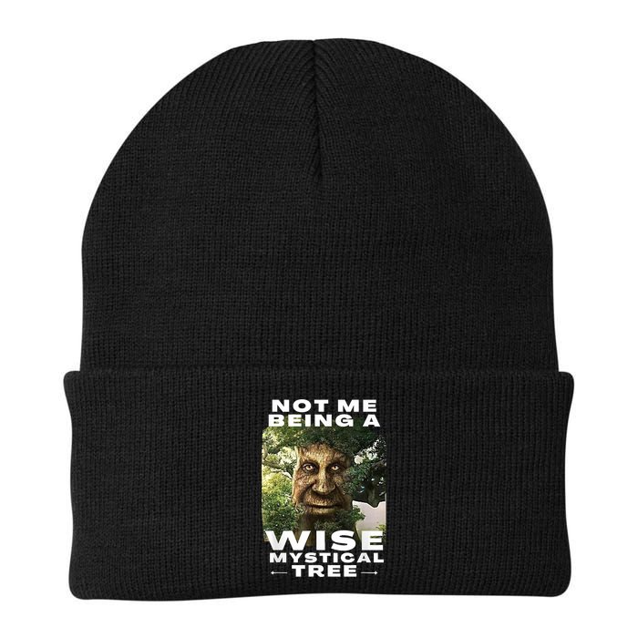 Wise Mystical Tree Face Old Mythical Oak Tree Funny Meme Beanie