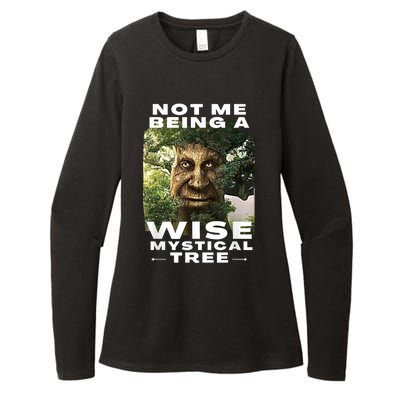 Wise Mystical Tree Face Old Mythical Oak Tree Funny Meme Womens CVC Long Sleeve Shirt