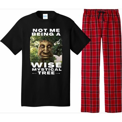 Wise Mystical Tree Face Old Mythical Oak Tree Funny Meme Pajama Set